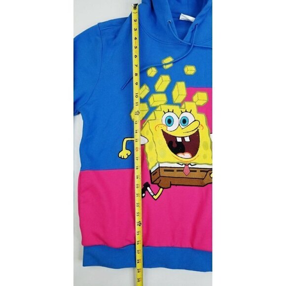 Nickelodeon Size XL Spongebob Squarepants Men's Blue Long Sleeve Pocket Hoodie - Picture 9 of 10